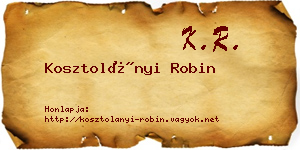 Kosztolányi Robin névjegykártya